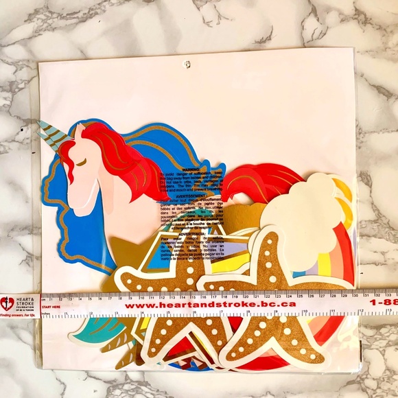 Mermaid and Unicorn Themed Die Cut Shapes -20 pc (NEW) - Picture 5 of 5